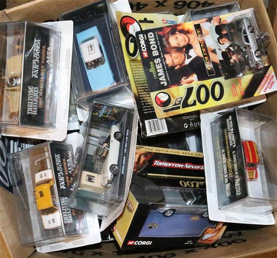 Forty James Bond cars and magazines